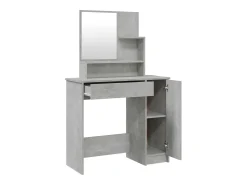 Toucador com espelho 86,5x35x136 cm cinzento cimento