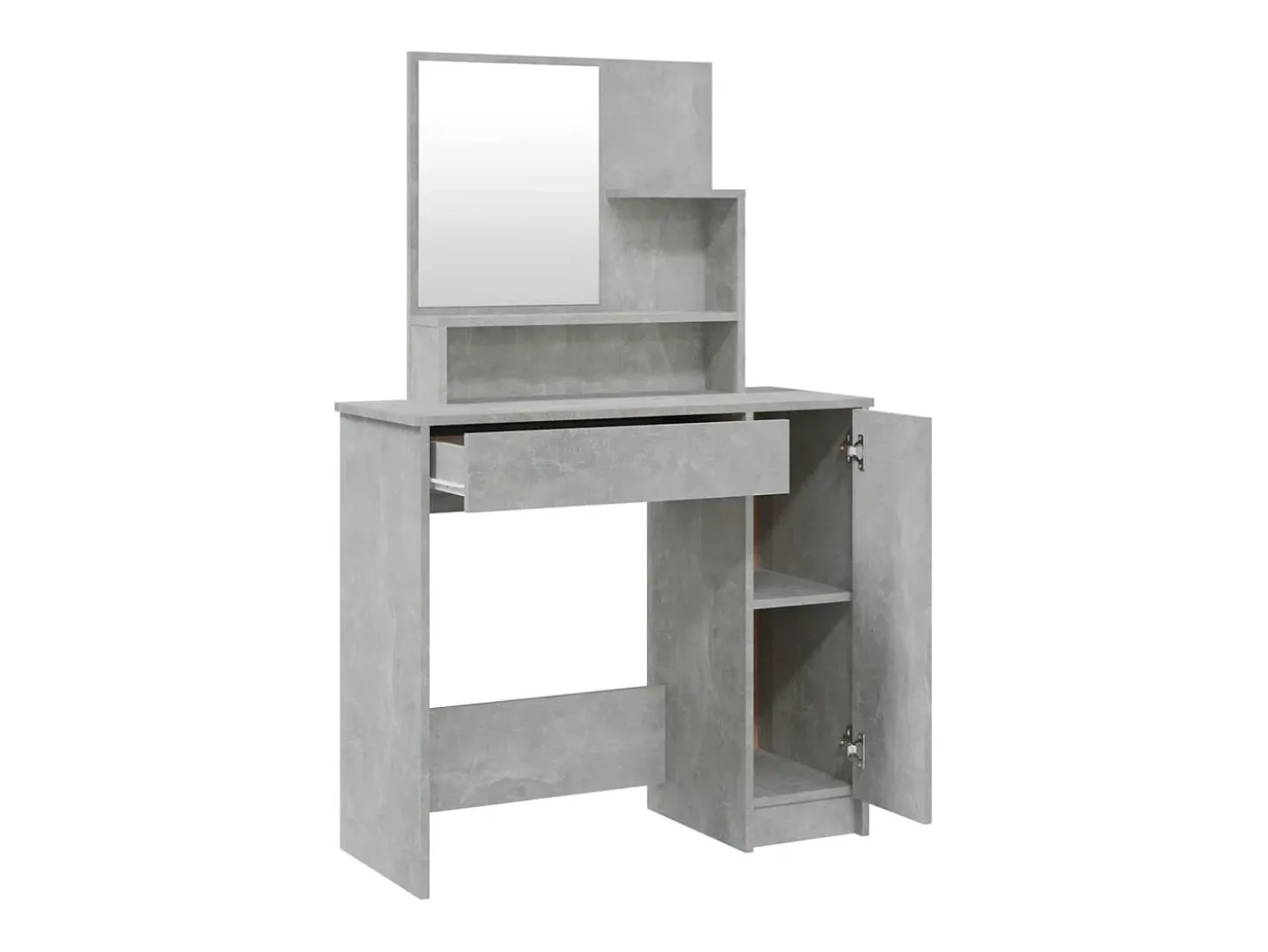 Toucador com espelho 86,5x35x136 cm cinzento cimento