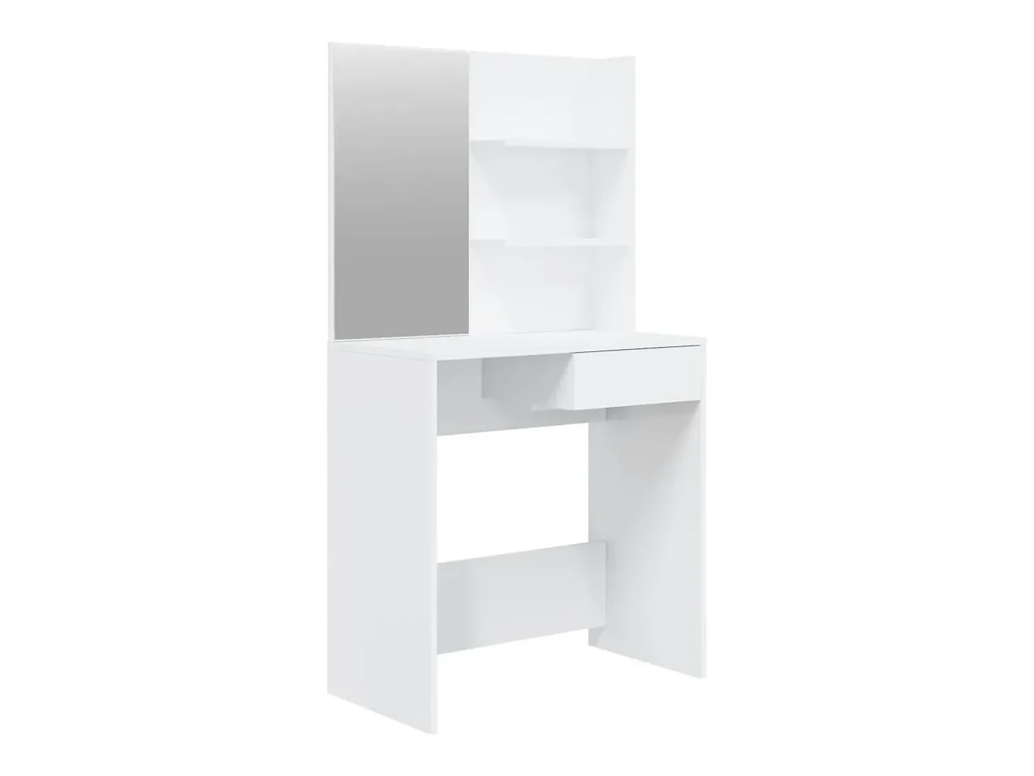 Toucador com espelho 74,5x40x141 cm branco brilhante