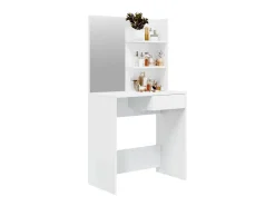 Toucador com espelho 74,5x40x141 cm branco brilhante
