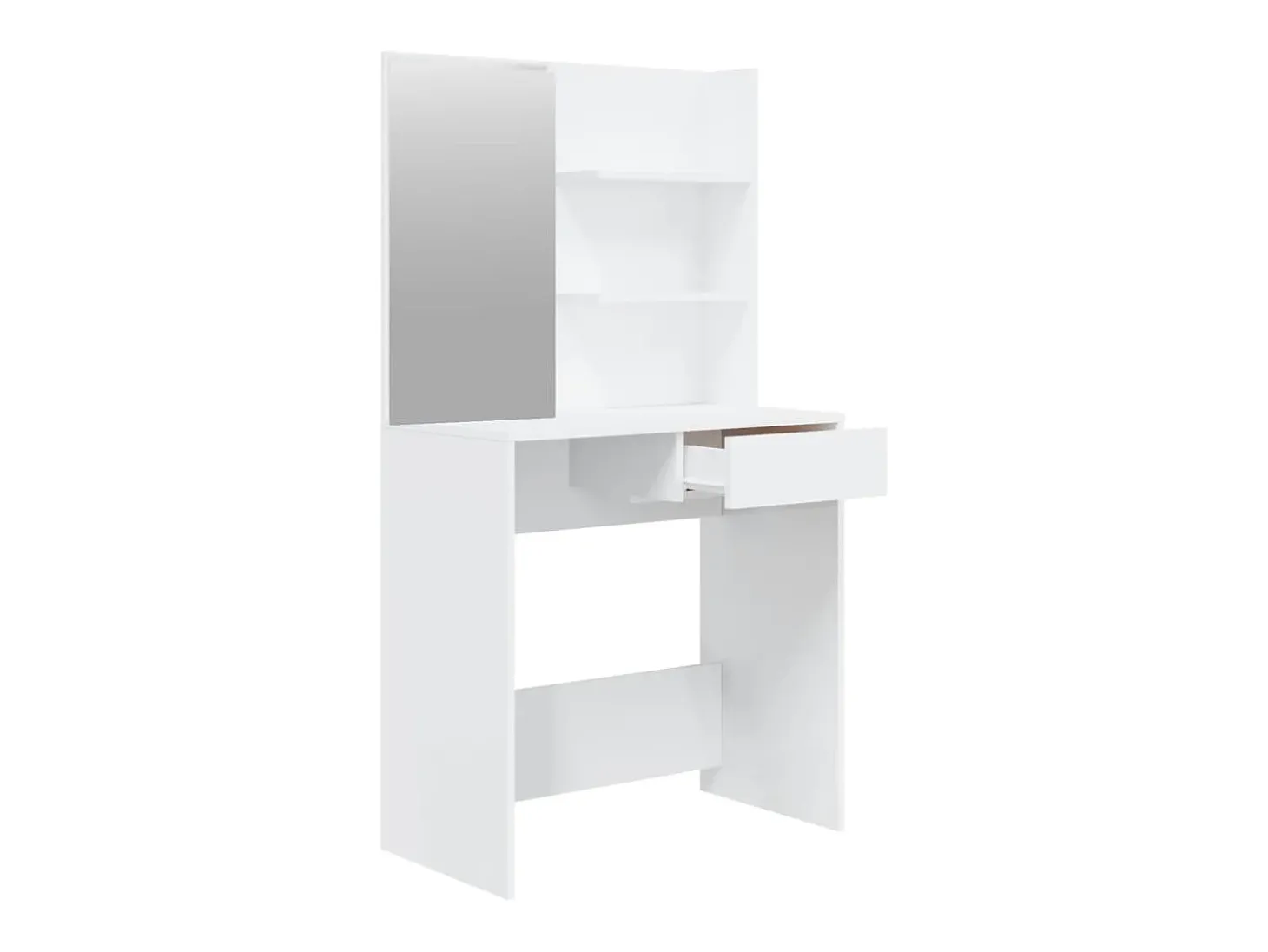 Toucador com espelho 74,5x40x141 cm branco brilhante