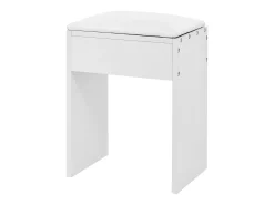 Toucador com espelho 110x40x132cm - con LED ajustável - con 1 banquinho - con 1 gaveta e 2 portas - Branco