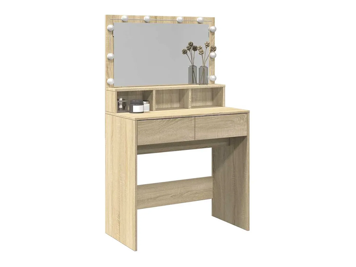 Toucador com LED 80x41x134,5 cm carvalho sonoma