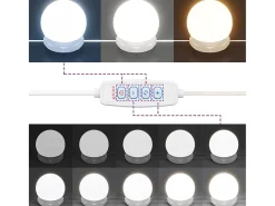 Toucador com LEDs 60x40x140 cm branco