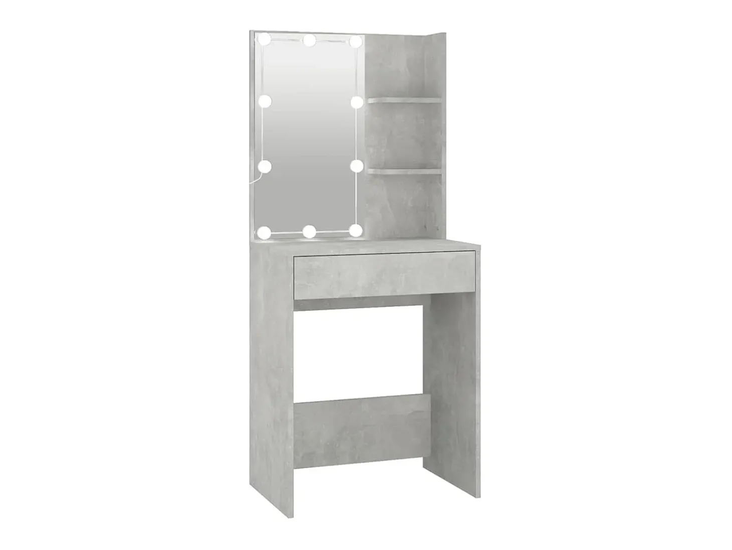 Toucador com LEDs 60x40x140 cm cinzento cimento