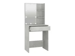 Toucador com LEDs 60x40x140 cm cinzento cimento