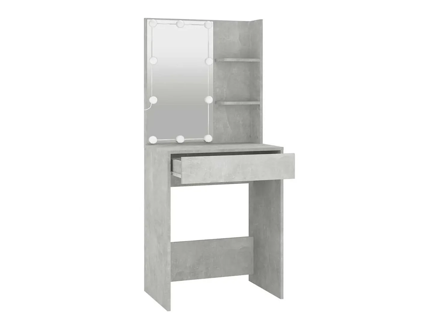 Toucador com LEDs 60x40x140 cm cinzento cimento