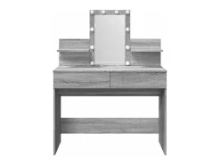 Toucador com LEDs 100x40x130 cm sonoma cinza