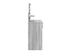 Toucador com LEDs 100x40x130 cm sonoma cinza