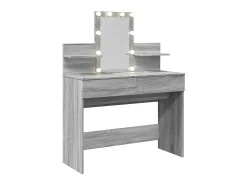 Toucador com LEDs 100x40x130 cm sonoma cinza