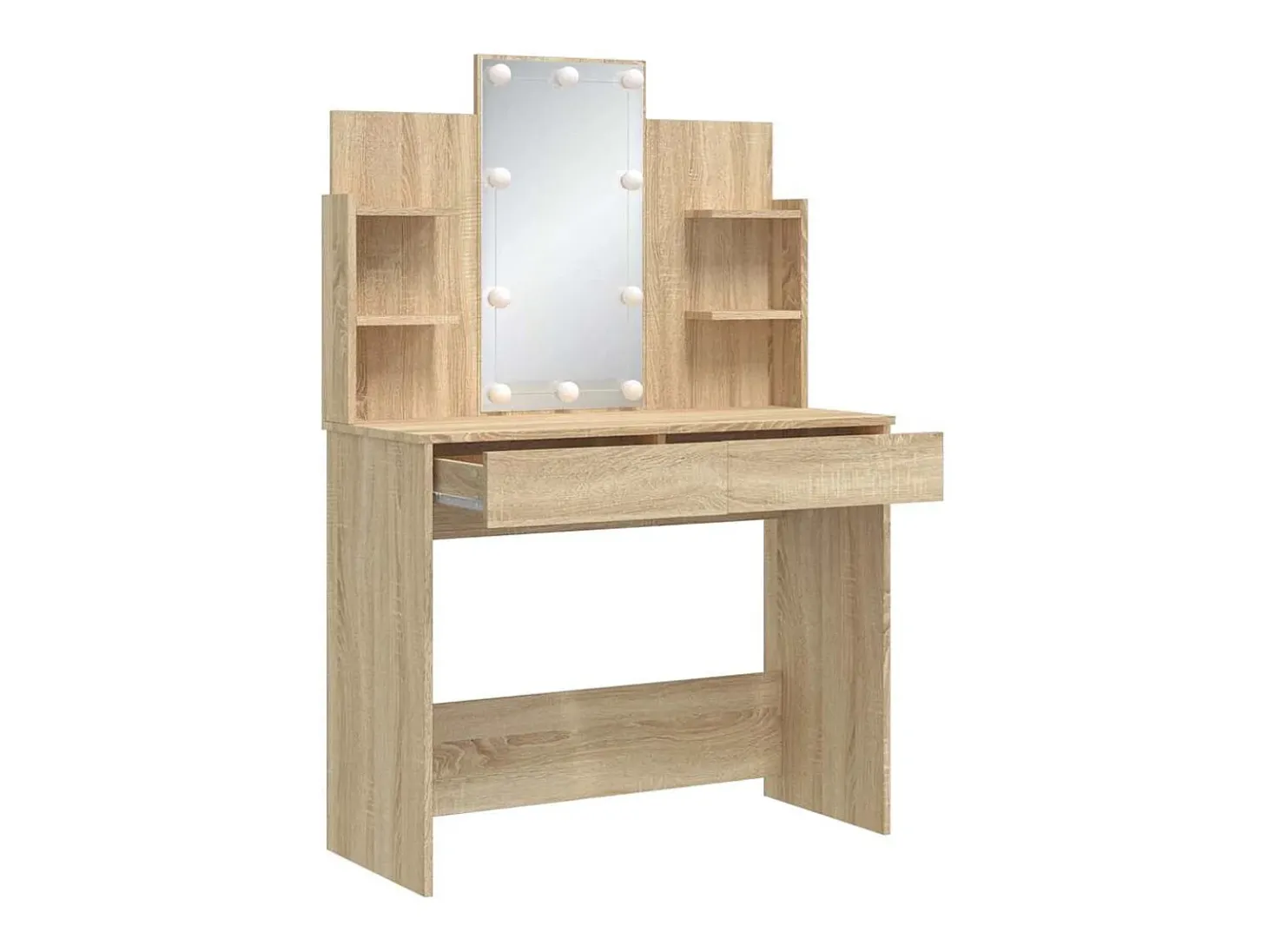 Toucador com luzes LED 96x40x142 cm carvalho sonoma