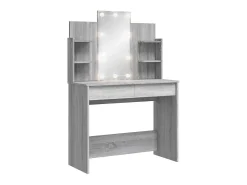 Toucador com luzes LED 96x40x142 cm cinzento sonoma