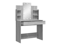 Toucador com luzes LED 96x40x142 cm cinzento sonoma