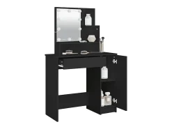 Toucador com luzes LED 86,5x35x136 cm preto