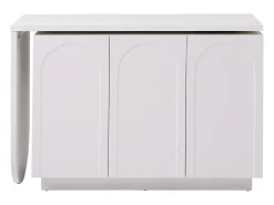 Toucador giratório retrátil em MDF - 3 portas com 6 prateleiras reguláveis - Branco