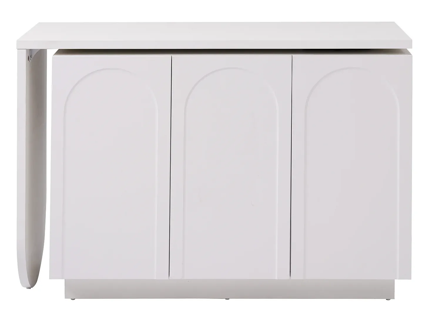 Toucador giratório retrátil em MDF - 3 portas com 6 prateleiras reguláveis - Branco