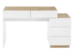 Toucador moderno com 5 gavetas - em aglomerado - Branco
