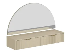 Toucador suspenso com espelho, LEDs e 2 gavetas bege - FRALYN de Pascal Morabito