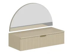 Toucador suspenso com espelho, LEDs e 1 gaveta bege - FRALYN de Pascal Morabito