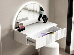 Toucador suspenso com espelho, LEDs e 1 gaveta branco - FRALYN de Pascal Morabito