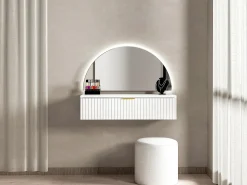 Toucador suspenso com espelho, LEDs e 1 gaveta branco - FRALYN de Pascal Morabito