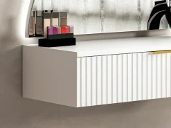 Toucador suspenso com espelho, LEDs e 1 gaveta branco - FRALYN de Pascal Morabito