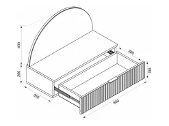 Toucador suspenso com espelho, LEDs e 1 gaveta branco - FRALYN de Pascal Morabito