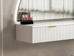 Toucador suspenso com espelho, LEDs e 2 gavetas branco - FRALYN de Pascal Morabito