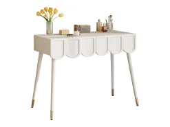 Toucador 100x40x76cm - con 2 gavetas - pés da mesa de metal - Branco