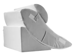 Travesseiro Inclinado para Cama SucceBuy, Travesseiro Triangular Ortopédico Ajustável, Relleno de Espuma, Capa Lavável,Alívio do Refluxo Ácido, Branco/Cinza