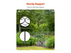 Treliça De Jardim Em Metal SucceBuy, 152.4 X 38.1Cm, Suporte Antiferrugem Para Plantas Trepadeiras