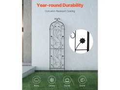 Treliça De Jardim Em Metal SucceBuy, 152.4 X 38.1Cm, Suporte Antiferrugem Para Plantas Trepadeiras