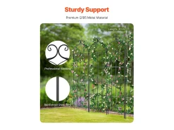 Treliça De Jardim SucceBuy Conjunto De 4 Treliças De Jardim Em Metal 180.34 X 50.8 Cm, Suporte Para Plantas Trepadeiras, Antiferrugem