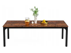 Tribesigns Mesa de computador, mesa para portátil, mesa de estudo, mesa para computador portátil, mesa dupla longa para escritório em casa, quarto, 200 x 70 x 75 cm, castanho rústico