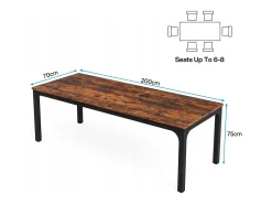 Tribesigns Mesa de computador, mesa para portátil, mesa de estudo, mesa para computador portátil, mesa dupla longa para escritório em casa, quarto, 200 x 70 x 75 cm, castanho rústico