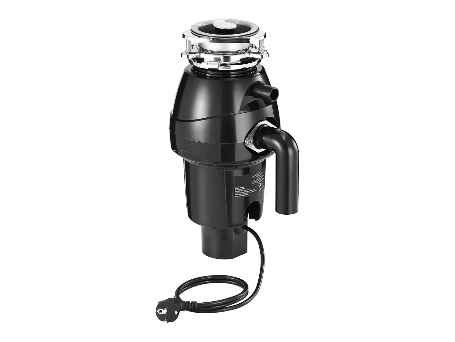 Triturador de Resíduos SucceBuy para Pia de Cozinha, 3/4 CV, Sistema de Trituração de Resíduos Alimentares, 3600 rpm, com Cabo de Alimentação