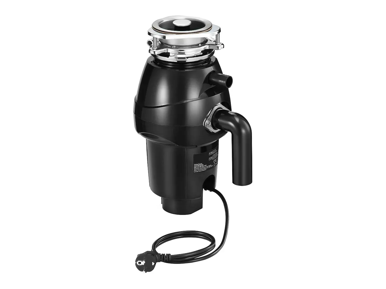 Triturador de Resíduos SucceBuy para Pia de Cozinha, 1/2 CV, Sistema de Trituração de Resíduos Alimentares, 3820 rpm, com Cabo de Alimentação