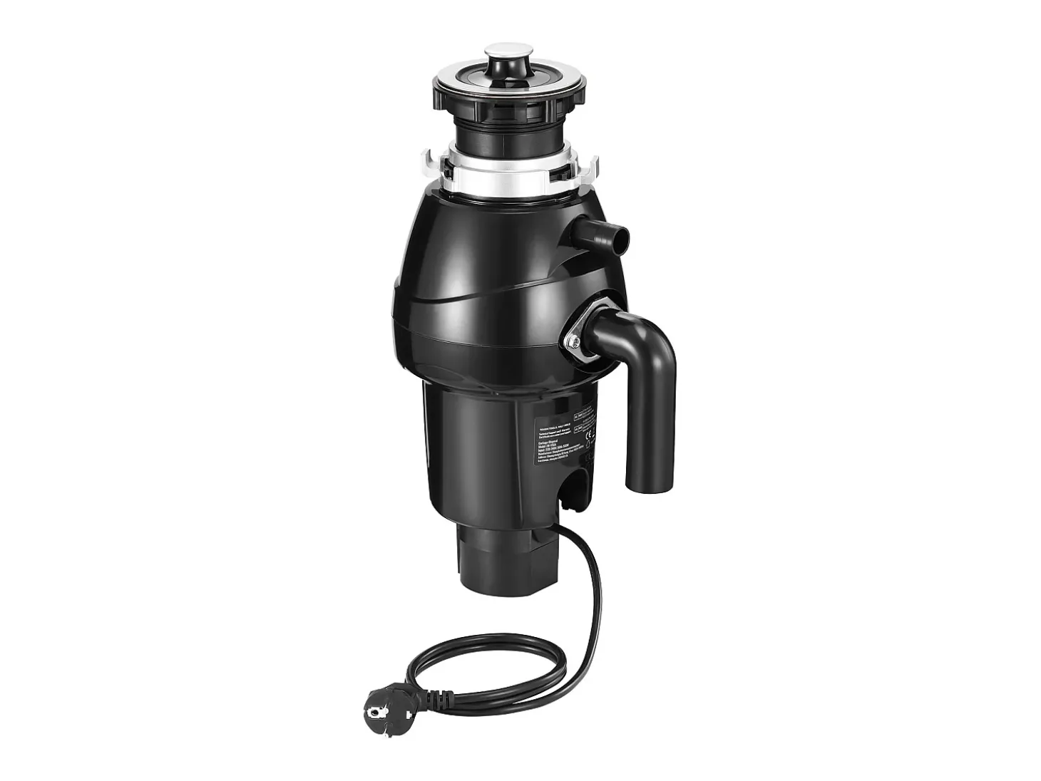 Triturador de Resíduos SucceBuy de Cozinha 3/4 HP, Sistema de Moagem de Desperdícios Alimentares, Instalação Fácil, 3930 rpm, com Cabo de Alimentação