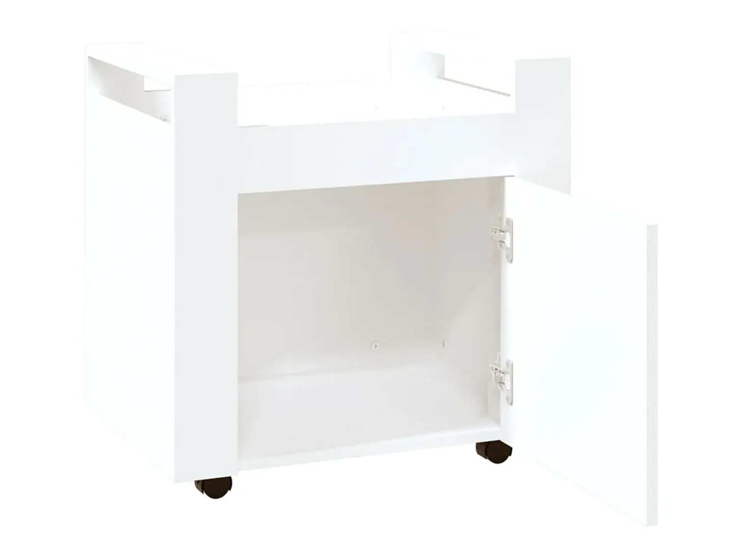 Trólei de secretária 60x45x60 cm derivados de madeira branco