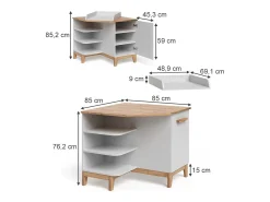 Trocador branco/artesanal 85x85x85.2 malia