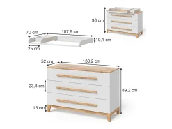 Trocador branco/artesanal 133.2x70x98 malia