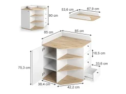 Trocador branco/artesanal 85x85x90 aria