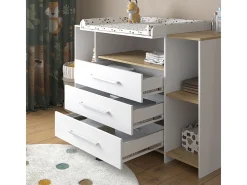 Trocador carvalho branco/dourado 143.2x53.1x93 oskar