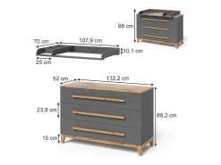 Trocador cinza/artesanal 133.2x70x98 malia