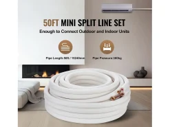 Tubo SucceBuy Conjunto de Mini-Linhas Divididas 6,4 x 9,5 x 15240 mm, Tubos de Cobre Isolados para Corrente Alternativa