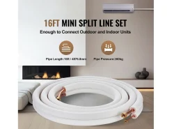 Tubo SucceBuy Kit de Linhas Mini Split 6,4 x 12,7 mm x 4876,8 mm Tubo de Cobre para AC com Cabo de Ligação