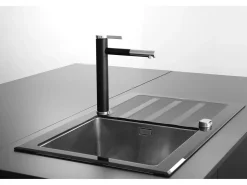 Ultrate Misturador para lava-loiça preto e cromado Essebagno