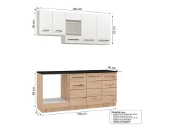 Unidade de Cozinha 180 cm Branco