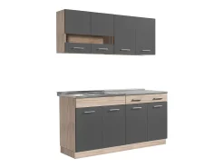 Unidade de cozinha 160x84x60 cm cinza
