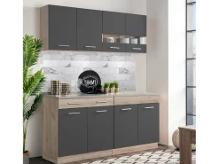 Unidade de cozinha 160x84x60 cm cinza